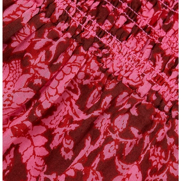 Free People Ultraviolet Burgundy Floral Lace-Up Maxi Dress NWT $148 - Picture 4 of 10